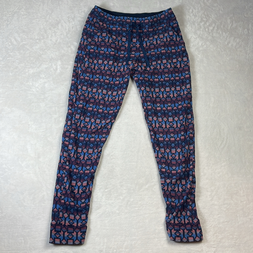 Patagonia Micro D Fleece Joggers Women's Blue Size S Geometric Printed Pants